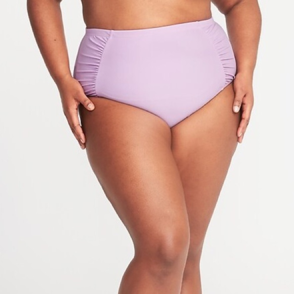 Old Navy Plus High-Waisted Secret-Smooth Swim Bottoms Purple Size 1X